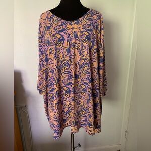 Lot of 3 Ulla Popken Women’s Tunics 5X  or 32-34 Floral Colorful Oversized. EUC